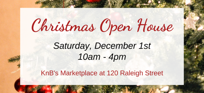 KnB's Marketplace Christmas Open House December 1st